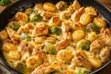 Gnocchi-Schupfnudel-Pfanne mit Rosenkohl