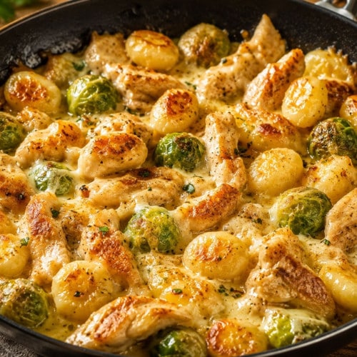 Gnocchi-Schupfnudel-Pfanne mit Rosenkohl