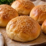 Burgerbuns auf einem Blech