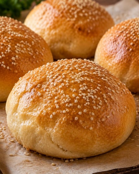 Burgerbuns auf einem Blech