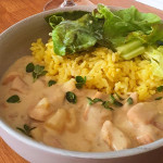 Geschnetzeltes mit Apfel und Zwiebeln