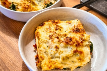 Lasagne mit Lachs und Spinat