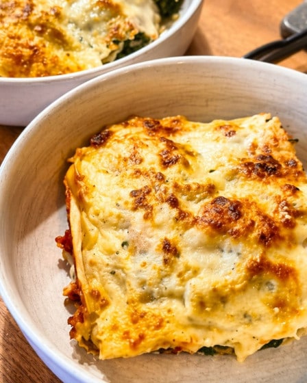 Lasagne mit Lachs und Spinat