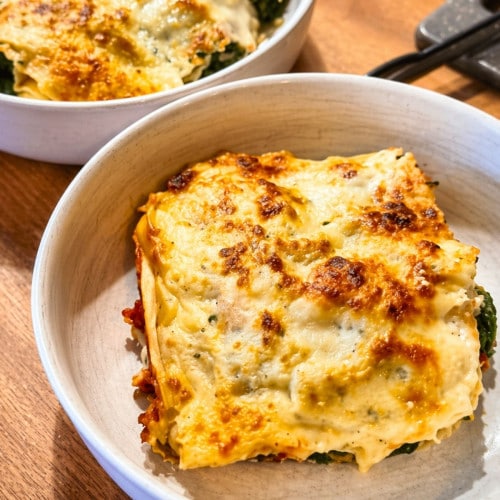 Lasagne mit Lachs und Spinat