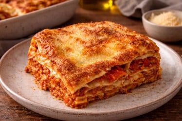 Lasagne mit knuspriger Käsekruste – klassisches Ofengericht