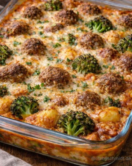 Gnocchiauflauf mit Brokkoli und goldener Käsekruste