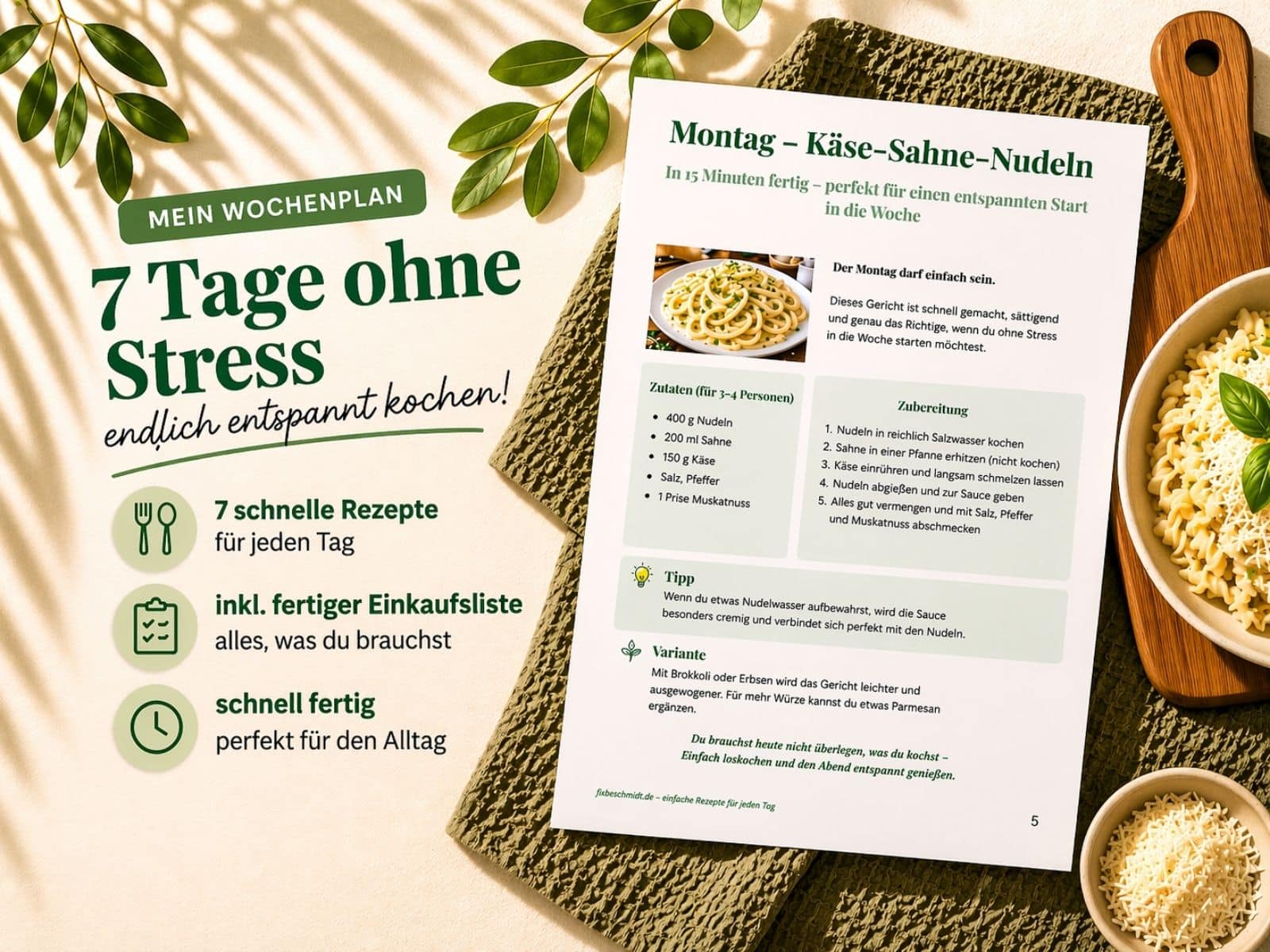 7 Tage Familienküche ohne Stress, ein Wochenplan