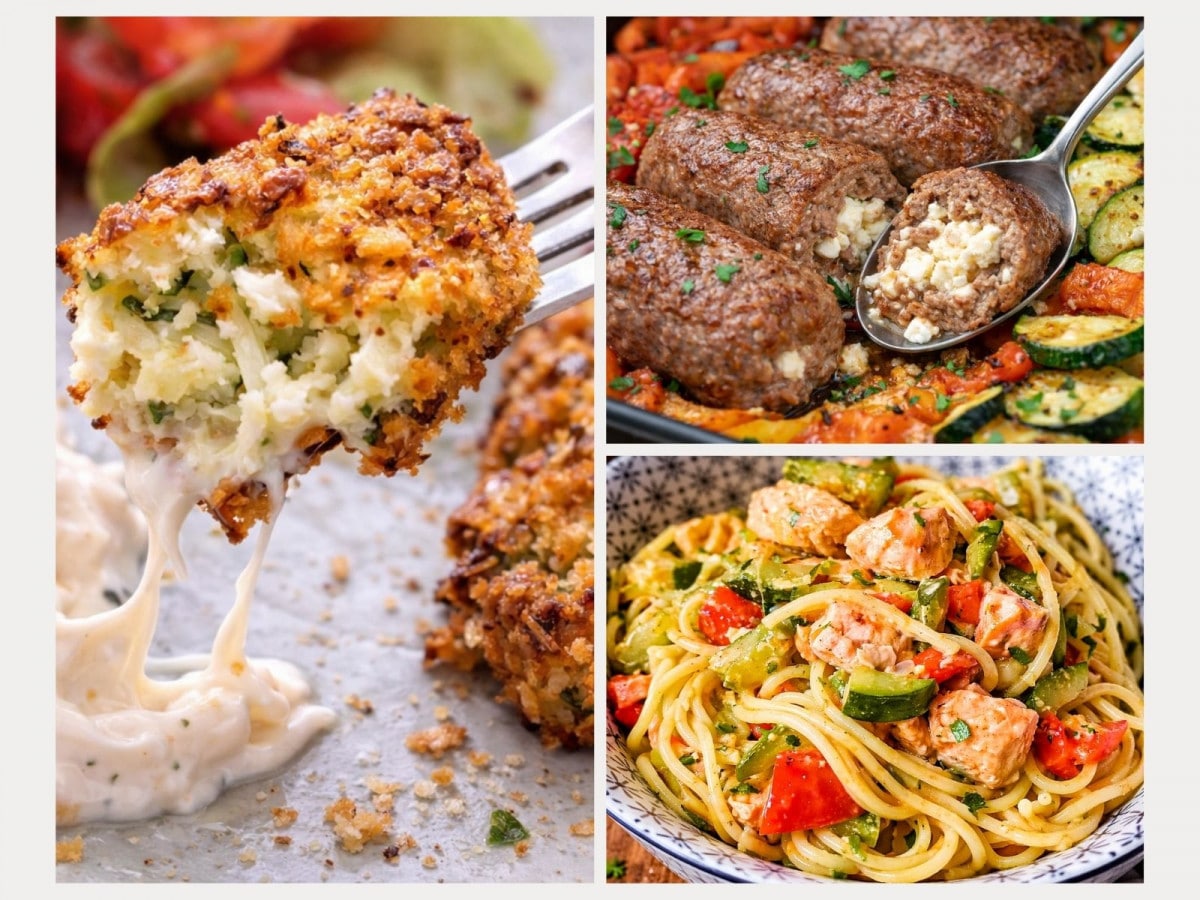 Drei Gerichte mit Zucchini