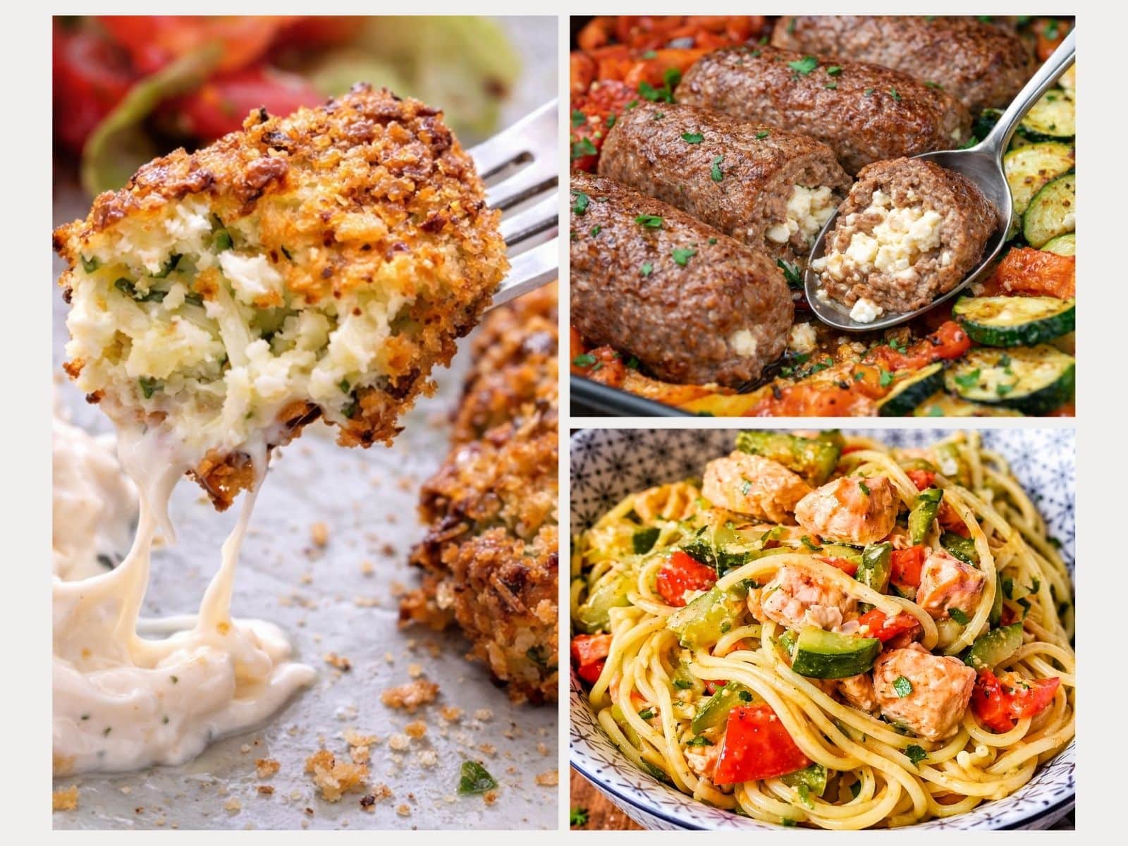 Drei Gerichte mit Zucchini