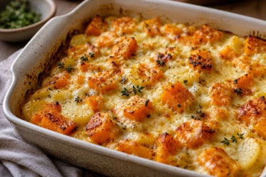 Kürbisauflauf mit Käsekruste